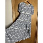 Sundance  Tiered Floral Midi Dress Small White Navy My Matilda Photo 2
