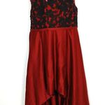 JJ's House A-line Scoop Illusion Asymmetrical Satin Lace Evening Dress Size 18W Photo 2