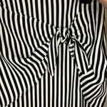 Living Doll Black & Cream Striped Tie Front Mini Skirt Size Small NWT Photo 4
