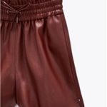 ZARA  faux leather burgundy shorts S Photo 3