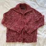 Red & White button up sweater Size M Photo 0