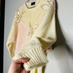 Vintage Grandma White Pink Crewneck Floral Embellished Design Sweater Size M Size M Photo 6