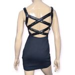 LaRok Women’s Size S Black Ruched Chest Sequin Strappy Back Body Con Mini Dress Photo 1