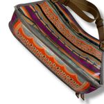 Fossil Vintage  Womens Crossbody Purse Handbag Multicolor Stripes Coated Canvas Photo 2