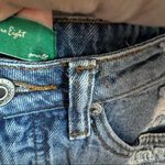 Signature Eight Distressed Ultra Mini Denim Skirt Blue Size 2 Photo 6