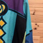 Fashion Bug Vintage  Size 2X Cotton Flax Blend Colorblock Geometric Blazer Jacket Photo 8