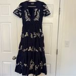 Anthropologie  Somerset Blue Embroidered Tiered Short Sleeve Maxi Dress L Photo 1