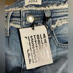 Pistola Flare Leg Jeans Fringed Edges Distressed Blue Size 27 Tall NWT Photo 3