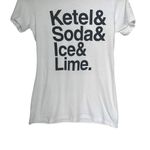 Ketel One Vodka Womens Sz S White Graphic T Shirt Crew Neck Short Sleeve Funny Photo 2