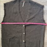 Free People Oakleigh Oversized Boyfriend Sweater Vest Charcoal Small Photo 7