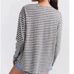 Current/Elliott Current Elliott The Slice Grey Stripe Oversized Long Sleeve Tee Size 0 Photo 7