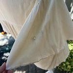 Hinge  Cream Short Sleeve V-Neck Top Photo 5