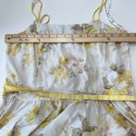Vintage‎ LULY K New York Floral Sun Dress Pastel Yellow Garden Party Women Large White Photo 8