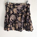 Free People  End of the Island Godet Mini Skirt Floral Printed Black Sz 8 Photo 2