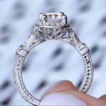 1930s Antique 2.30Ct White Round Cut Diamond Engagement Wedding Ring In S925 Silver Photo 3