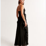 Abercrombie & Fitch Abercrombie Powder Black Ruffle Maxi Dress Photo 1