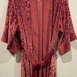 Victoria's Secret Velvet Floral Maroon Robe Photo 1