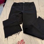 Good American  Black Exposed Button Fly Frayed Mini Boot Jeans 14/32 Photo 7