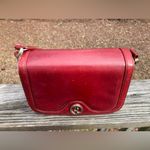 Gucci Vtg 60s 70s Red Leather Flap Shoulder Bag Purse Interlocking GG Monogram Photo 7