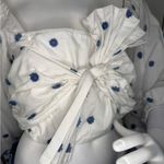 Farm Rio  White and Blue Floral Women's Top Photo 6