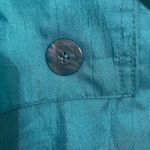 Vintage 90s John Weitz Teal Iridescent Trench Coat 12P Blue Photo 12