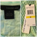 Calvin Klein Tuxedo Popover Blouse 3/4 Green Med Photo 4