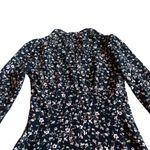 Arefeva Floral Print Dress Mock Neck Cropped Sleeve Flowy Size Medium Women's Black Photo 1