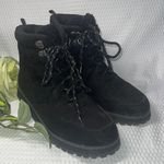Old Navy Boots BlackJack Weather Booties Black Womens Faux Suede Combat Size 9 Photo 0