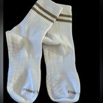 HIGH HEEL JUNGLE Metallic Retro Grip Crew Socks, NWOT Gold Photo 7