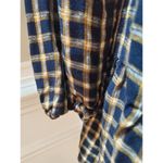 Loft Blue Yellow Plaid Puff Sleeve Swing Long Sleeve Casual Top Blouse Size XS Photo 9