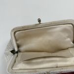 Vintage Unbranded Ivory Beaded Silver Clutch Evening Bag Small Dainty Photo 7