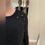 Lulus New Stretch Black Knit Sweater Lace Up Photo 8