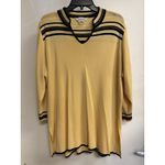 Misook Maize Yellow Black‎ White Stripe Knit Top Women’s Size XL 3/4 Long Sleeve Photo 9