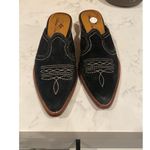 Patricia Nash  Battishta Western Mules Black suede bohemian NFR rodeo size 7.5 Photo 2