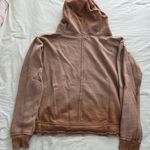 Free People  NWOT Zuma Brown Hoodie L Photo 3