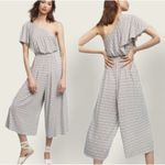 Anthropologie MAEVE  One shoulder romper Jumpsuit Size Small Wide leg Boho Photo 1