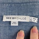 See By Chloe  Womens Size 6 Long Sleeve Chambray Button Front Midi Shirtdress Photo 10