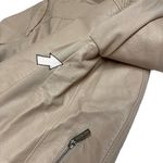 Kenneth Cole Reaction Nude Vegan Leather Bomber Jacket Tan Photo 12