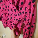 Collections By Michelle Stuart Size 6 100% Silk Polka Dot Pink Black Long Sleeve Photo 6