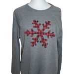 Lane Bryant  Gray Red Sweatshirt Buffalo Plaid Snowflake Size 14/16 Cabincore Photo 1