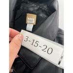 BOSS Dress Womens 6 Solid Black Daledy Faux Leather Snap Button Collared Frock Photo 3