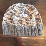 Vintage Crochet Matching Winter Hat Scarf Set Grey White‎ Yellow Unisex Casual Gray Photo 1