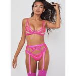 Victoria's Secret For Love & Lemons  Soutache Garter Belt Pink Size XXS NEW Photo 6