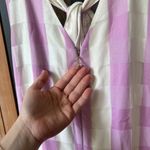 Kate Spade Size 14 Gingham Organza Halter Dress Lilac Zip Cotton Silk Fit Flare Photo 5