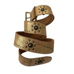 Aeropostale Gold Leather Studded Belt, Sz L Photo 4