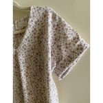 MELLODAY Floral V Neck Blouse Neutral Cottagecore Short Sleeve Women's M Photo 4