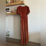 Baltic Born Andi Copper Ribbed Velvet Wrap Dress Photo 4
