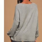 Lulus Personal Record Heather Grey Knit Balloon Sleeve Sweater Top Photo 1