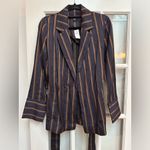 Banana Republic  Navy & Gold Striped SPENCER SUIT JACKET Blazer Size XS NWT $230 Photo 3