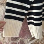 Commense Miss Paris Mock Neck Stripe Sweater size XL White Photo 3